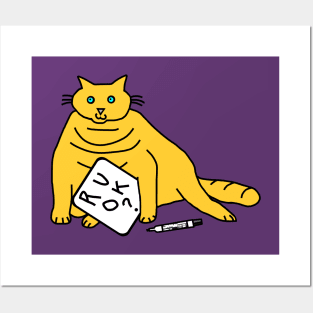 Chubby Cat Wants to Know R U OK Posters and Art